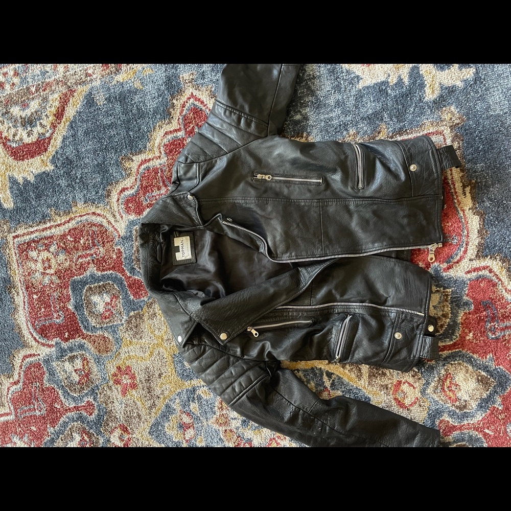 Topman men’s medium leather jacket, great condition